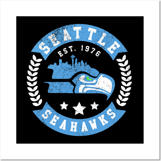 Seattle City Football Seattle Seahawks Football Fan Wall Art by Nichole Joan Fransis Pringle